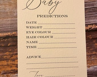 Baby prediction / Baby shower cards