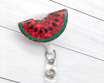 Watermelon Badge Reel, Summer Badge Reel, Nurse Badge Reel, Glitter Badge Reel