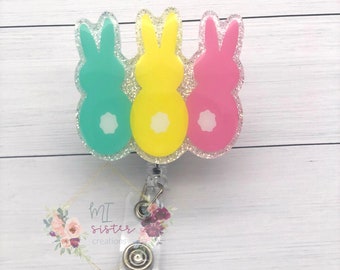Easter badge reel, Peeps Badge Reel, Spring badge reel