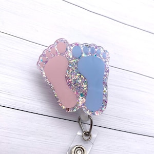 Baby Feet badge reel, NICU badge reel, Labor and Delivery, baby badge reel
