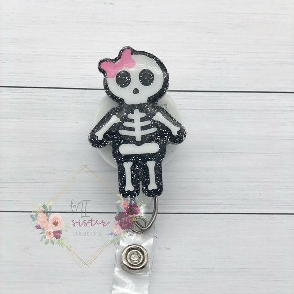 Skeleton Badge Reel, X-Ray Technician Badge Reel, Radiologist Badge Reel