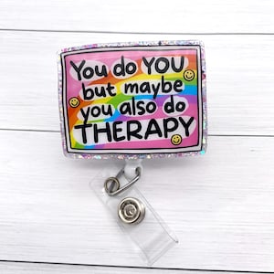 Portatarjetas de terapia, portatarjetas de identificación divertido, accesorio médico para enfermeras, salud mental