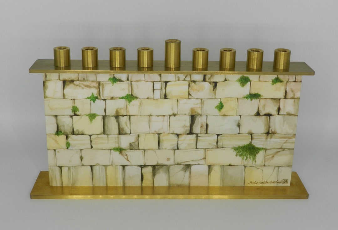 Hanukkah Menorah, Western Wall kotel, Original Design, Image on Both