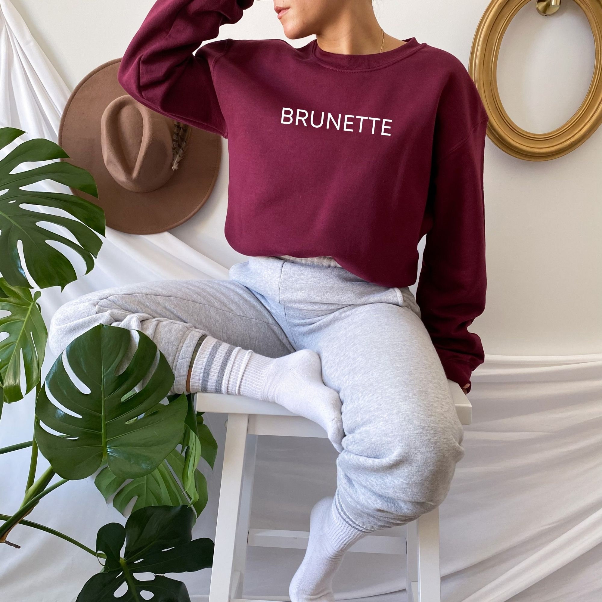 Brunette and blonde sweatshirts deals