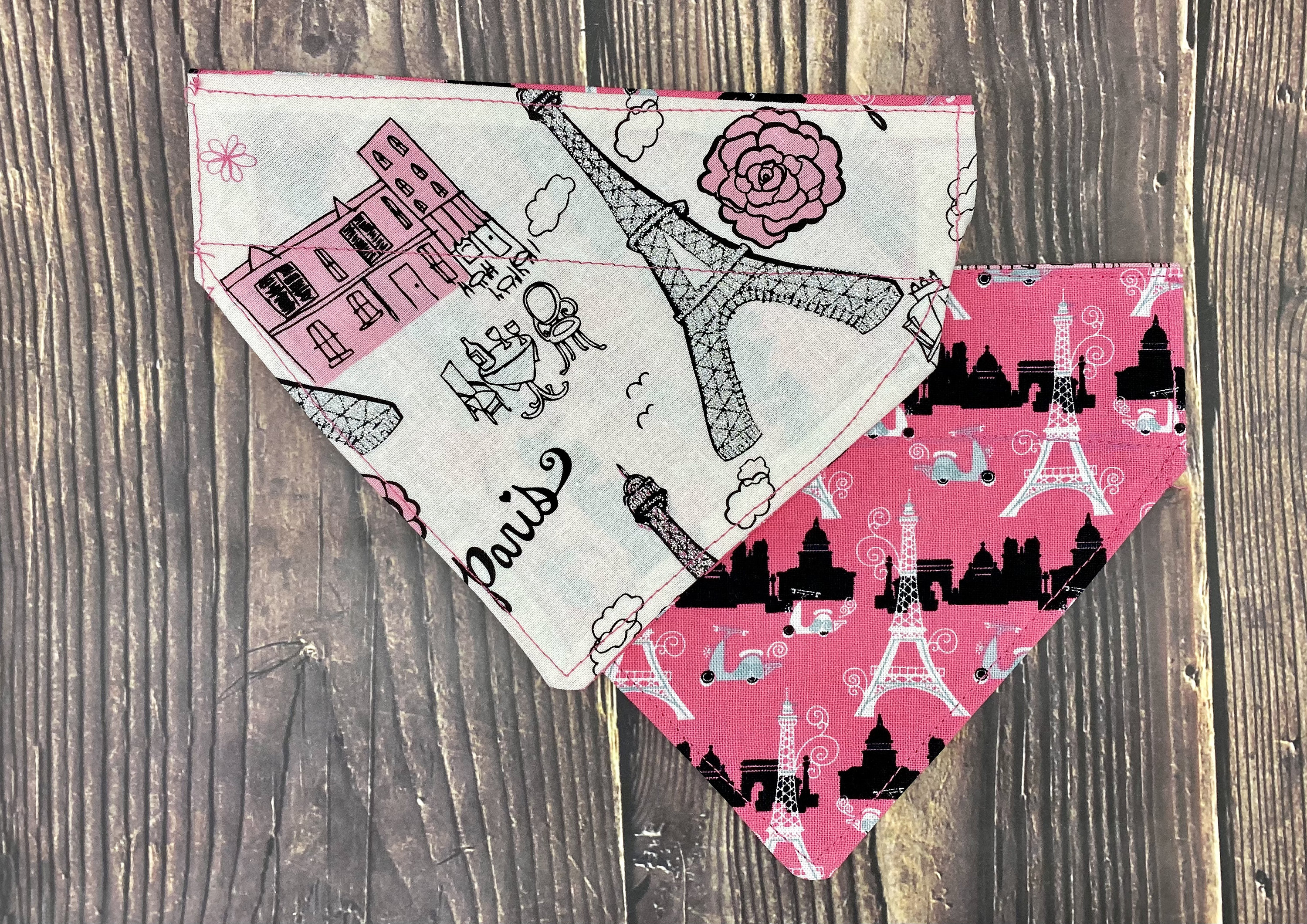 Eiffel Tower Over the Collar Reversible Pet Scarf