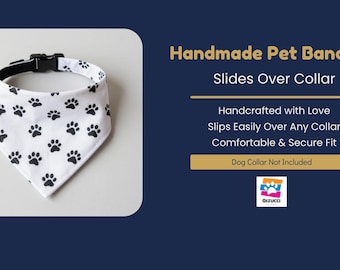 Special Order Dog Bandana: Reversible Cotton Over Collar Design - Handmade, Secure Fit, Sizes Small to XLarge, Durable Pet Accessory