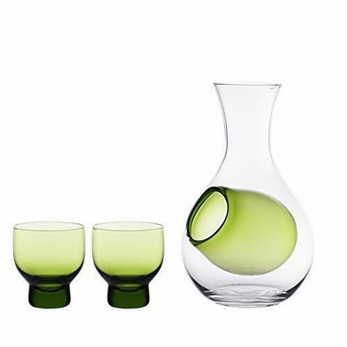 Cold Sake Glass Decanter Bottle 12 fl oz Sake Set Green Set Etsy