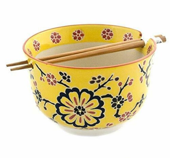 Japanese Ramen Udon Bowl W/ Chopsticks Gift Set 6.25d | Etsy