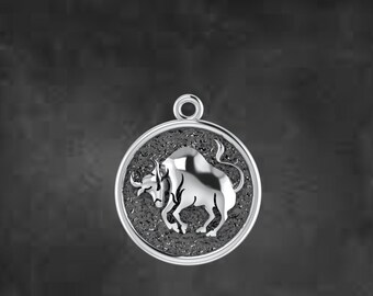 Sterlingzilveren hanger Stier, hanger sterrenbeeld astrologie