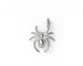 Tarantula Spider Charm, Sterling Silver Tarantula Charm For Pendant Necklace, Halloween Charms, Bracelet Charm, Lucky Charms, Size 10 mm