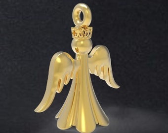 Mini Sterling Silver Guardian Angel Charm Necklace Christmas Inspired Angel Pendant for Necklace Bracelet Earring Component