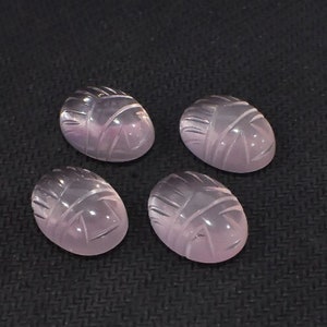 Nature Rose Quartz Scarab Carving Gemstone, Egyptian Scarab Carved, Loose Gemstone Scarab Carving Carved Stone For Jewelry Making