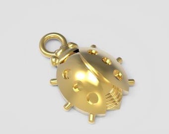 Sterling Silver Ladybug Charm,Ladybug Necklace Charm,Bracelet Charm ,Lady Bug Necklace Pendant,Lucky Lady Bug Charm,DIY Jewelry Supplies