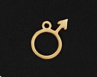 Colgante con dije de Marte en plata de ley, collar con dije de símbolo de Marte en plata de ley 925, collar con símbolo de hombre, tamaño 12 x 8,50 mm, dijes delicados