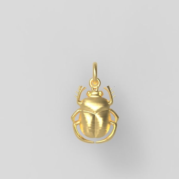 Sterling Silver Charm, Scarabee Charm, Scarab Beetle, Scarab Jewelry, Egyptian Beetle Charm For Necklace
