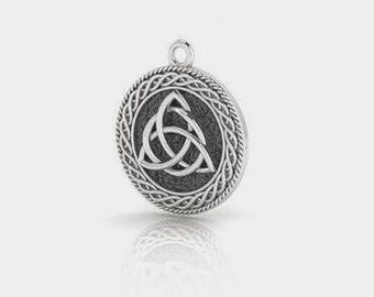 Sterling Silver Trinity Knot Charm, Celtic Triquetra Symbol