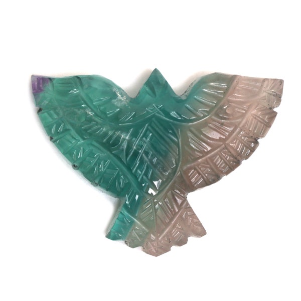 Oiseau de sculpture d’aigle multi fluorite, pierre précieuse sculptée, aigle 3D sculpté pour pendentif, chakra de sculpture d’oiseau en cristal