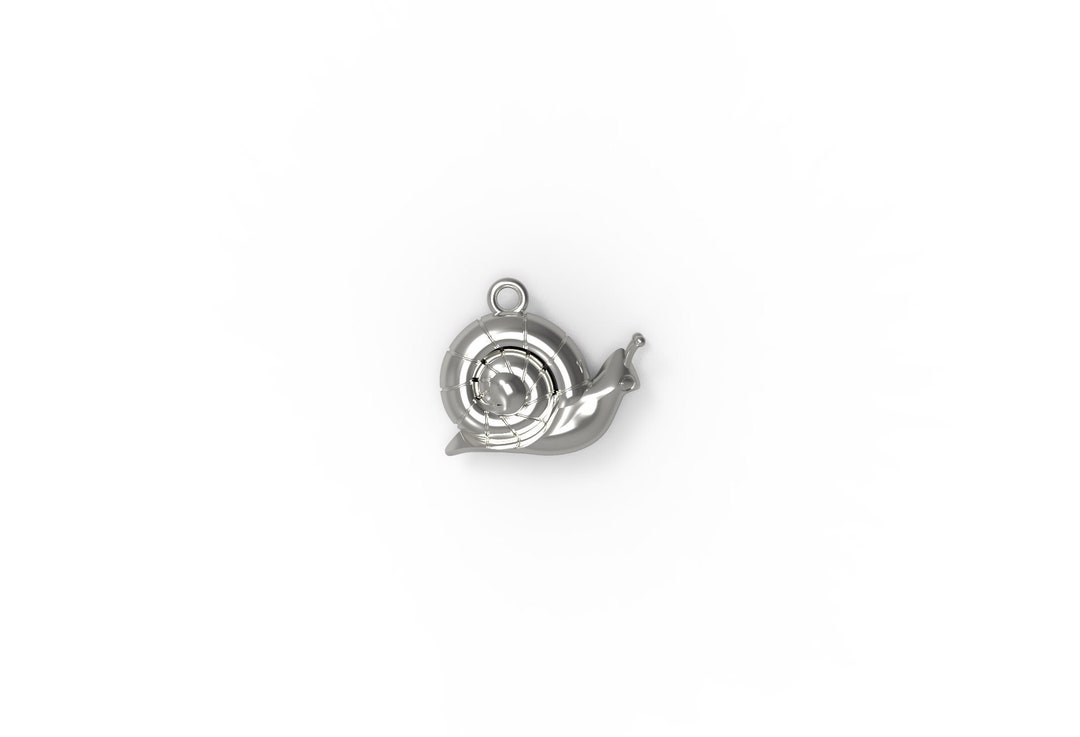 Sterling Silver Snail Charm, Slippery Slug Charm, Silver Snail Pendant