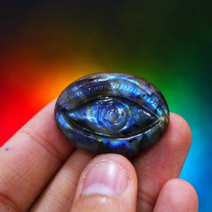 Gemstone Eye, Labradorite Carved EYE Oval  Cabochon, Crystal Carving, Loose Gemstone, Hand Crafted Gemstones chakra