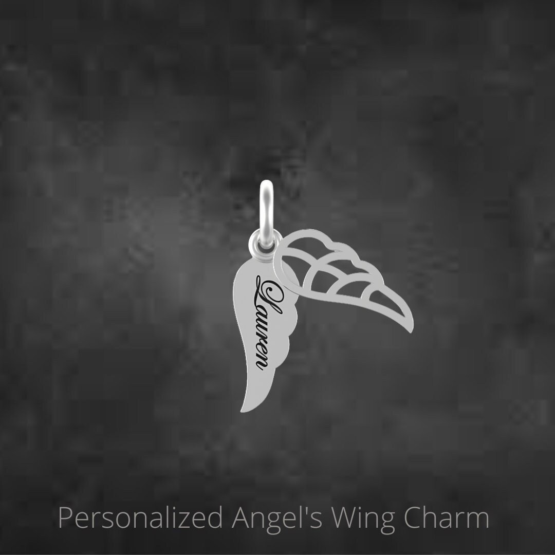 Sterling Silver Angel Wings Dangle Charm, Ideal Gift for a Special ...