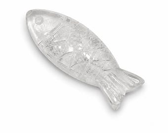 Natural Clear Quartz Carving, Hand Carved Gemstone, For Pendant making , Mini Charm, Jewelry Supply