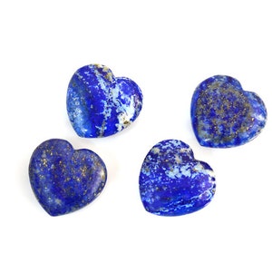 Natural Lapis Lazuli Puffy Heart Stone, Healing Crystal, 30 mm Lapis Lazuli Heart Carving, Puffy Heart, Gemstone Jewelry