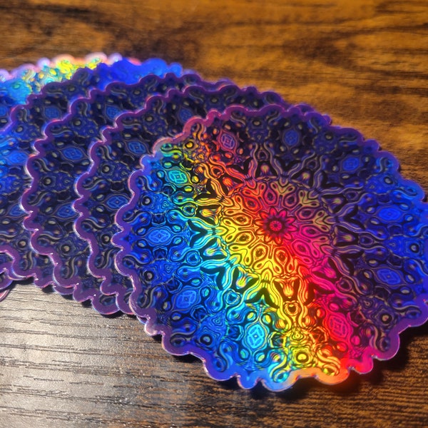 Psychedelic Snowflake Sticker