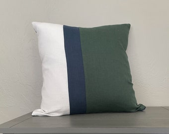 Handmade Linen Pillow Cover,Throw Pillow,Multicolor Square Pillowcase,Living Room Linen Pillow,Sofa Pillow Cushion (Custom Colors Available)