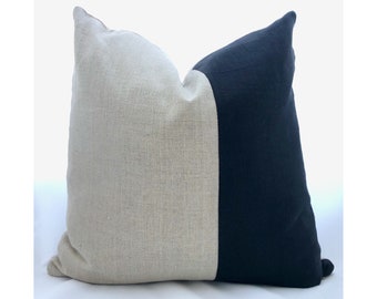 Color block pillow | Etsy Dark Brown & Grey Color Block Pillow