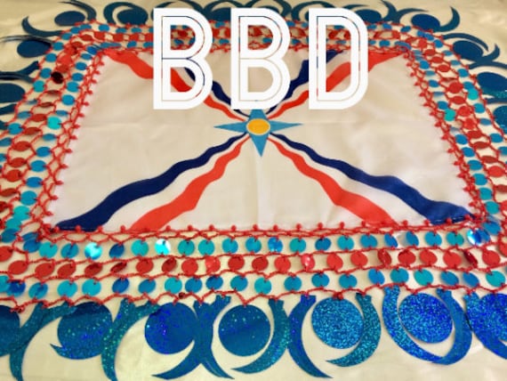 Yalekhta Assyrian Flag Wedding Scarf Yalekhta Yalekhyate Sequins
