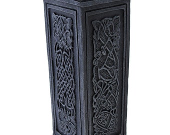 Large Wooden Antique Styled Medieval Celtic Knot Candle Holder Holds Six Tea Candles Renaissance Style