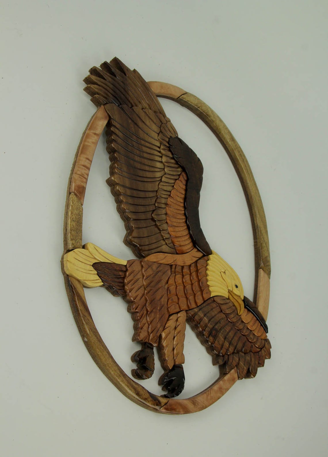 Hand Carved Wood Art Flying Eagle Wall Hanging Etsy