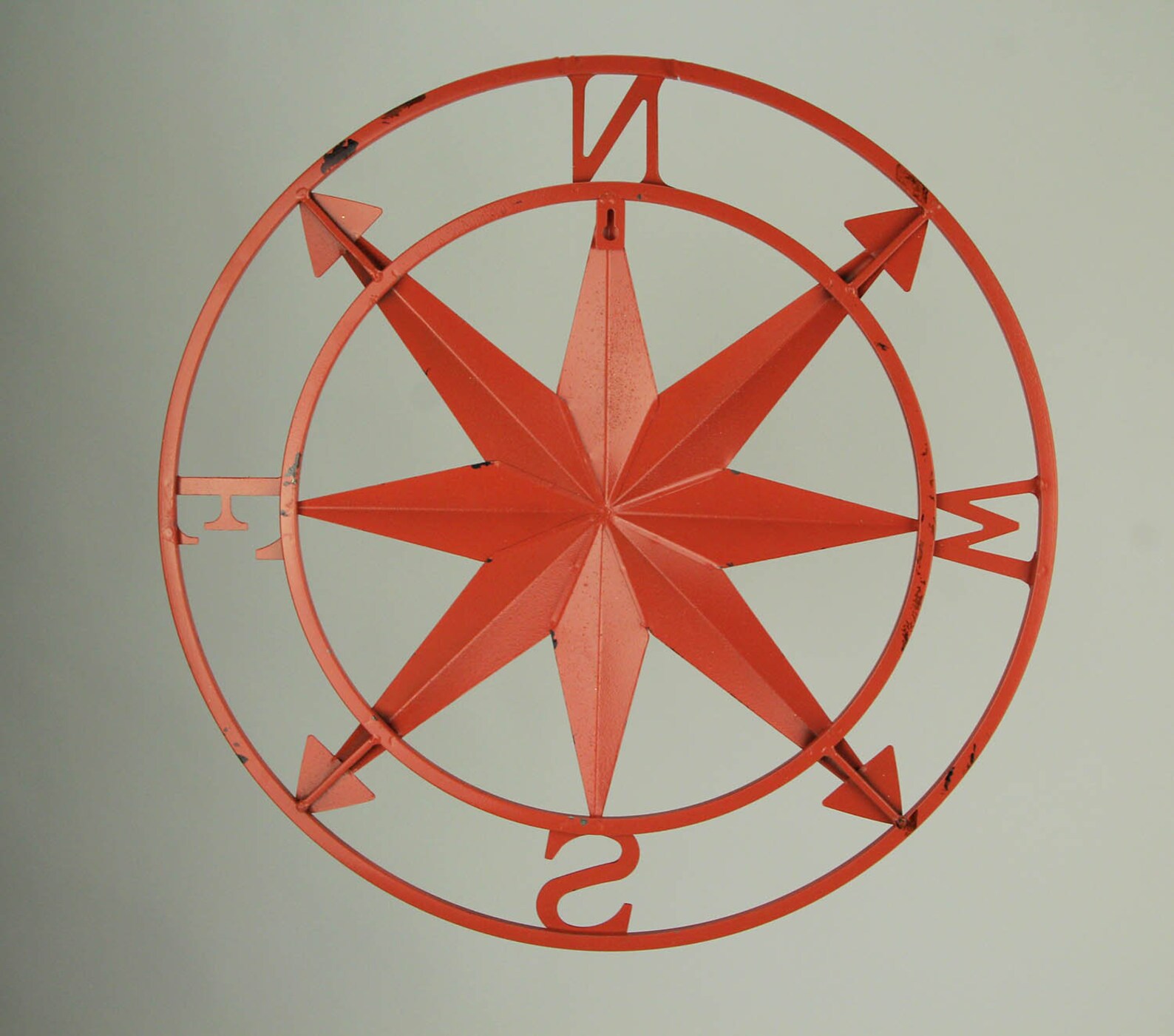 20 Inch Distressed Metal Compass Rose Nautical Wall Decor Etsy