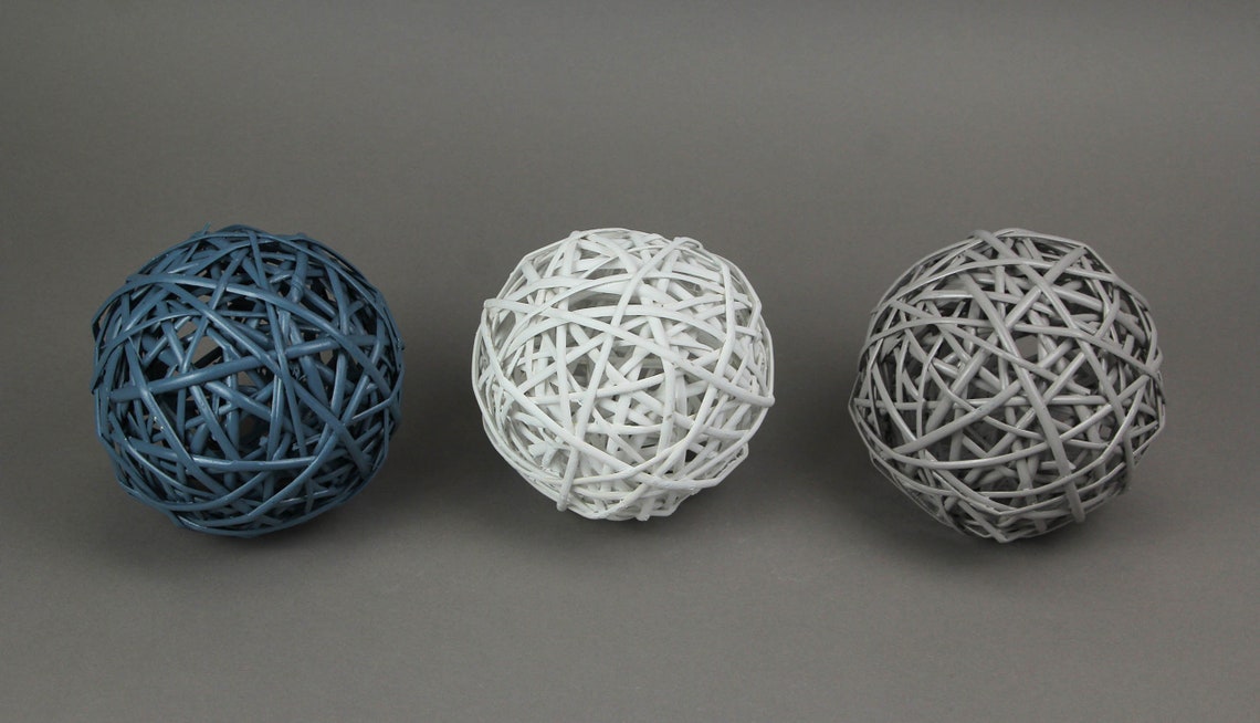 Set of 3 Woven Willow Wicker Decorative Balls 5.5 Inch Etsy