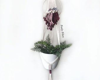 Weaving/macrame plant hanger - FunkyFibersMN - gifts for her -