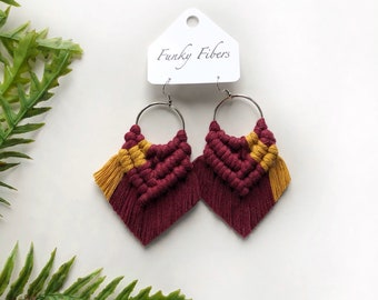 Maroon and gold SCHOOL SPIRIT earrings - Gopher earrings  - U of M fan - U of M student - student gift - sports fan gift