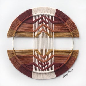 Sunset macrame hoop - boho home decor - neutral art - scandi home - FunkyFibersMN - geometric macrame