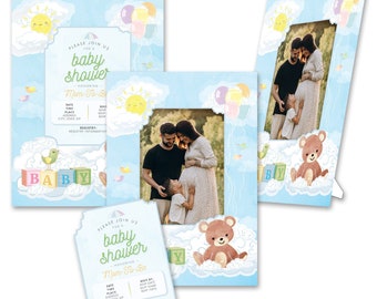 Personalized 2-in-1 Oversized Baby Shower Invitations & Photo Frames w/Envs by TimeFrames, 5.75 in x 9.25 in, 24/36/48/72 ct.