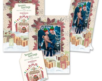 Personalized 2-in-1 “Seasons Greetings” Holiday Greeting Cards & Photo Frames w/Envs by TimeFrames, 4.75 in x 6.75 in, 24/36/48/72 ct.