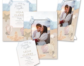 Personalized 2-in-1 "Journey Together" Wedding Invitations & Photo Frames w/Envs by TimeFrames, 4.75" x 6.75", 24/36/48/72/96/144/192 ct.