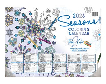 2026 Seasons Theme Coloring Calendar (22" x 16"): Office Edition