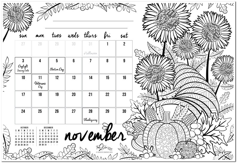 Time2color 2024 christmas Edition Holiday Theme Wall Coloring Calendar