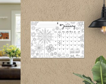 2024 Seasons Theme Wall Coloring Calendar – Time2Color Calendars