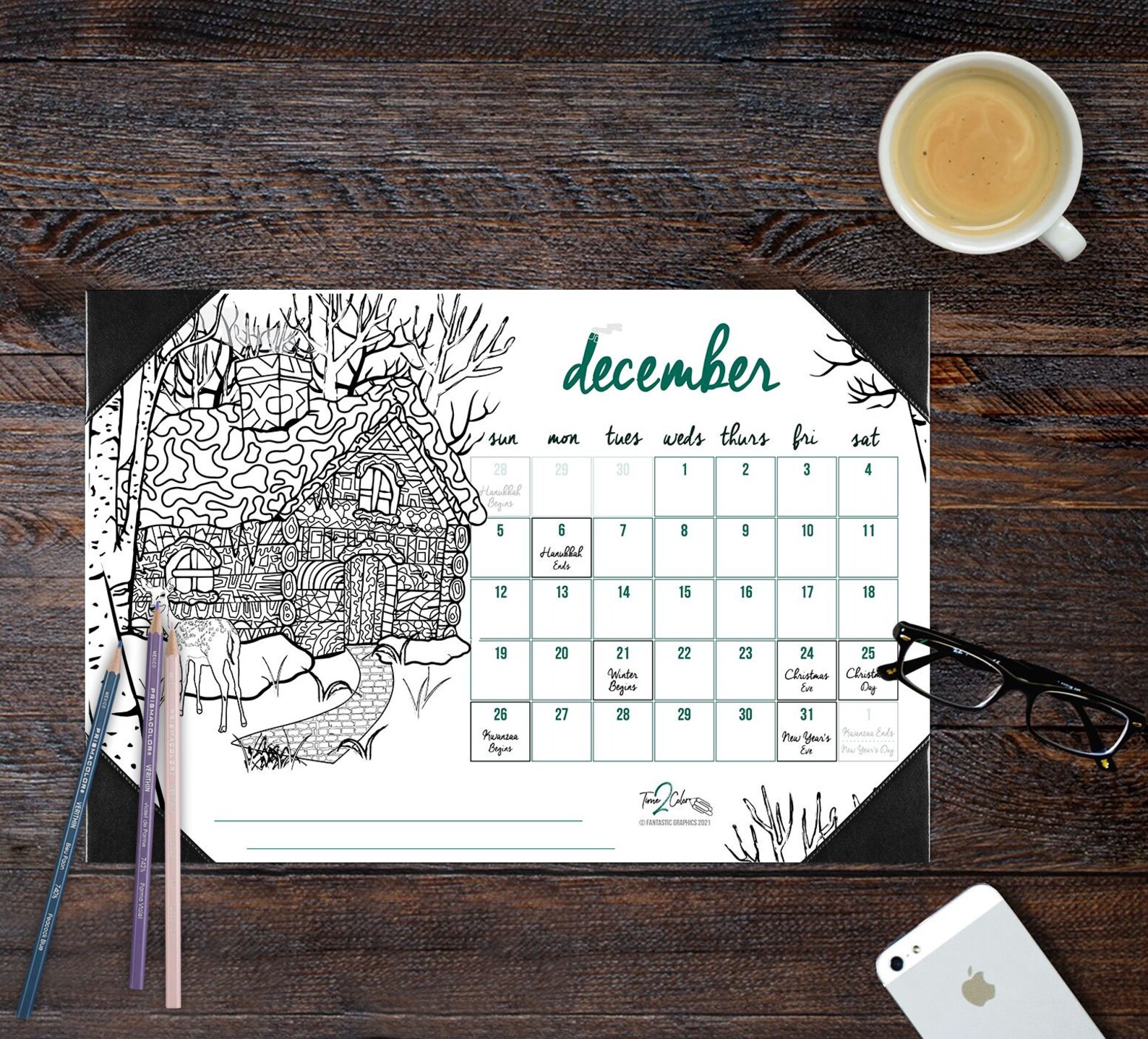 desk blotter calendar 2021