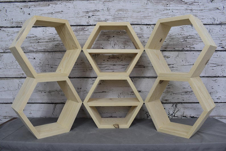 6 shelves Hexagon Shelves Nursery Shelves Hexagon Etsy