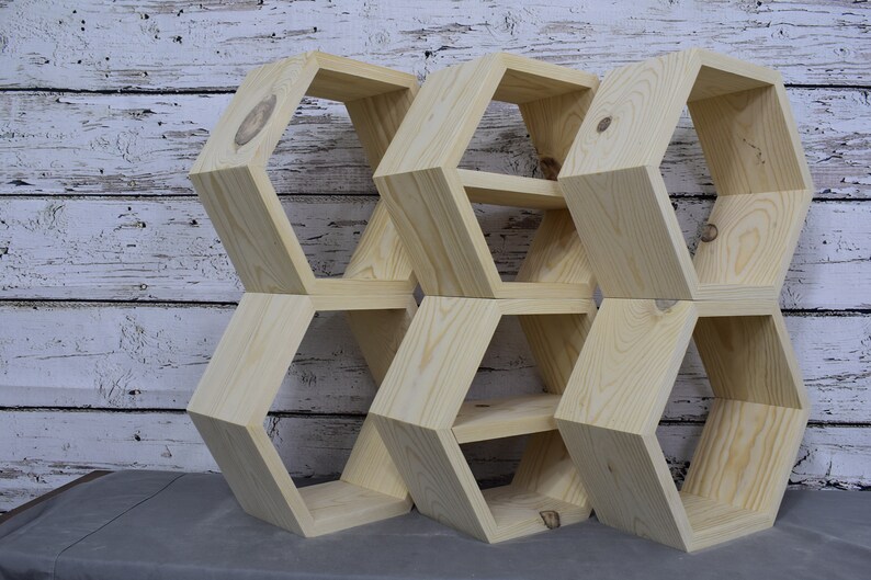 6 shelves Hexagon Shelves Nursery Shelves Hexagon Etsy