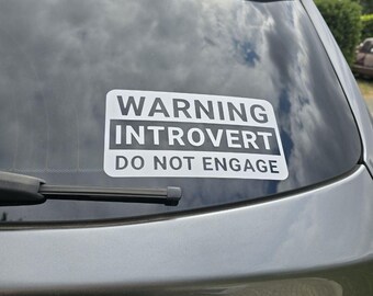 Warning Introvert Decal