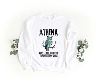 Athena Greek Mythology Sweatshirt - Ancient Greece Graphic Crewneck