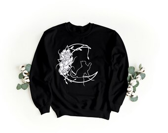 Black cat moon- Halloween- sweatshirt