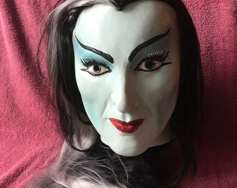 On Sale 25% Off New THE MUNSTERS - Lily Munster Latex Deluxe Mask TOTS- Item can be repainted, redesigned or rehauled.